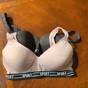 Rue 21 Pink and Grey Sports Bra Set